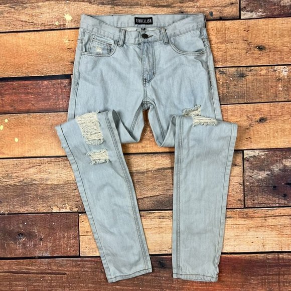 EMBELLISH NYC Jeans Size 30 Mens Distressed Denim W9 Aventador Skinny Fit - Picture 1 of 10